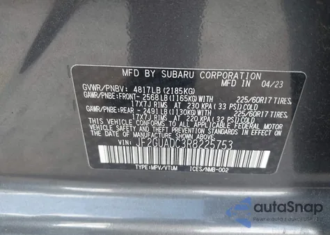 2024 Subaru Crosstrek Premium from USA, damaged, VIN JF2GUADC3R8225753